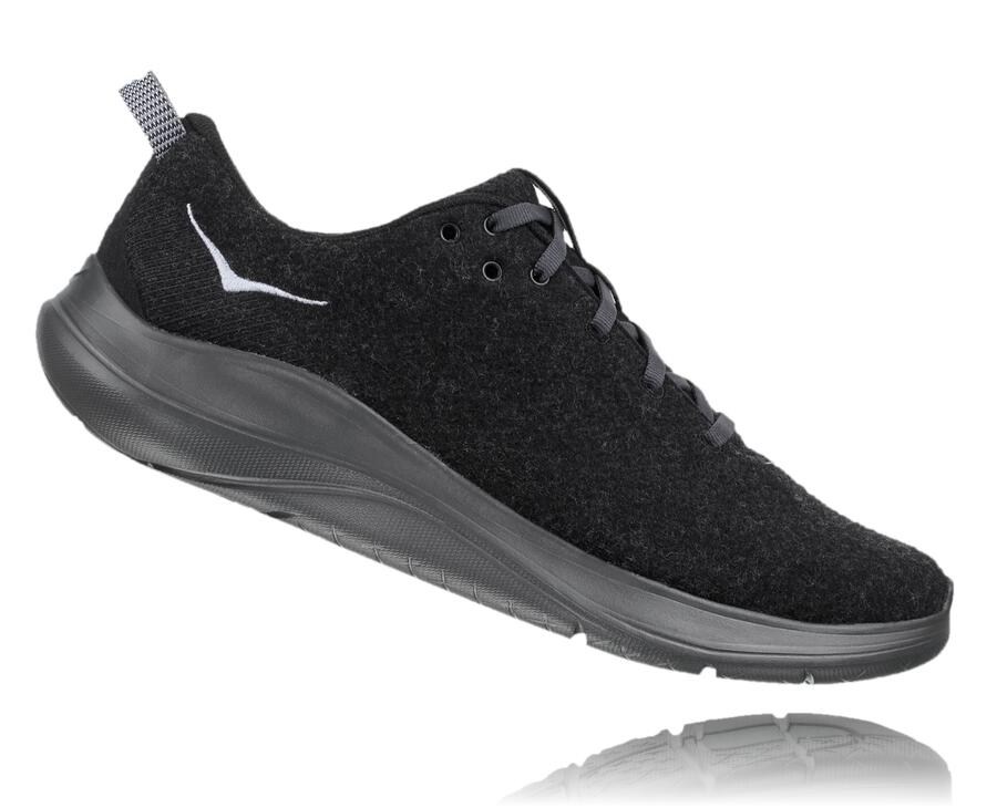 Tenis Hoka One One Hombre Negros - Hupana Flow Wool - EGFA35681